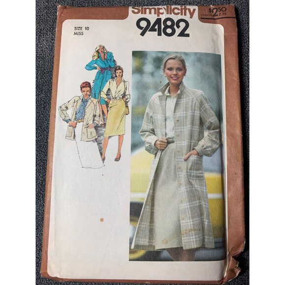 Simplicity Misses Coat Jacket Dress Skirt Blouse Sewing Pattern sz 10 9482 - unc - Picture 10 of 10